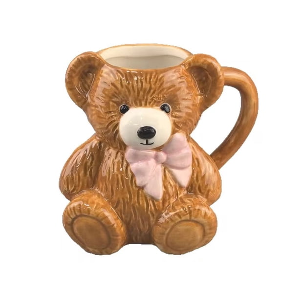 Linda taza de oso de dibujos animados: regalo creativo de taza de té de cerámica for parejas, perfecto for el día de San Valentín o cumpleaños