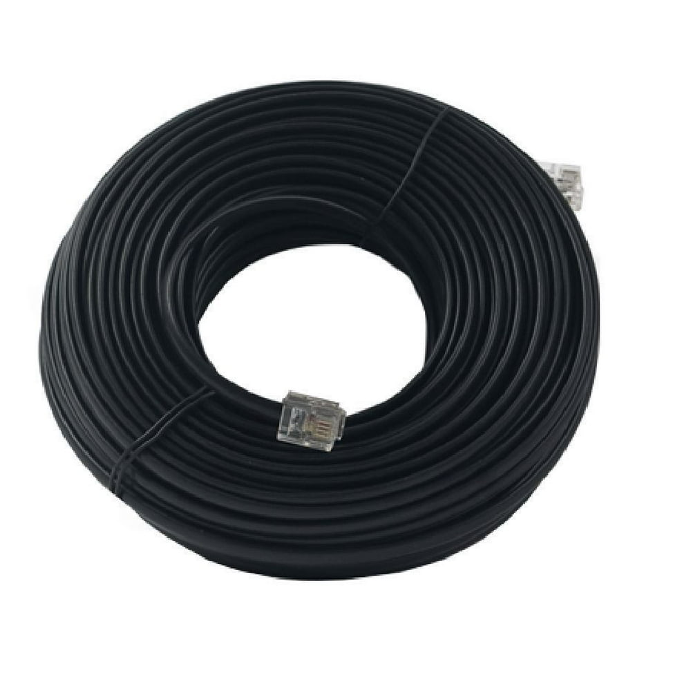 50 FT Feet Modular Telephone Extension Phone Cord Cable Line Wire Black