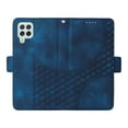 thumbnail image 4 of ELEHOLD For Samsung Galaxy A12 Leather Wallet Phone Case, Embossed Diamond Folio Flip Cover, Card Holder Cash Slot, Stand Support, Wrist Strap Lanyard -Blue, 4 of 10