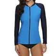 thumbnail image 3 of Charmo Women's Long Sleeve Rashguard Swimsuit Zip Front Sun Protection Swim Shirt UPF 50+, 3 of 6