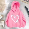 thumbnail image 6 of Mifsaly Hoodies for Girls Cute Heart Graphic Long Sleeve Hooded Sweatshirt Kids Relaxed Fit Warm Casual Activewear Top for Fall Winter Daily Lounge Pink,9-10Years, 6 of 6
