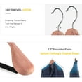 thumbnail image 3 of Unfinished American Red Cedar Wood Coat Suit Hangers, Luxury Wooden Jacket Clothes Hangers, Wide Shoulder with Black Padded Pant Bar- 360°Flexible Hook, 4 Pack- Natural- CT07W, 3 of 4