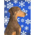 thumbnail image 1 of 11 x 15 In. Doberman Winter Snowflakes Holiday Flag, Garden Size, 1 of 1