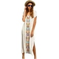 thumbnail image 1 of Robe de Plage pour Femmes Imprimée Col en V Robe Ample, 1 of 5