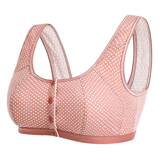 Timegard Wireless Bras for Women Front Closure Full Coverage Wide Strap Bras Comfort Everyday Bralette