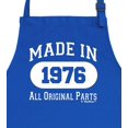 thumbnail image 2 of ThisWear 50th Birthday Accessories For Women Made In 1976 All Original Parts Two Pocket Adjustable Bib Apron Royal, 2 of 7