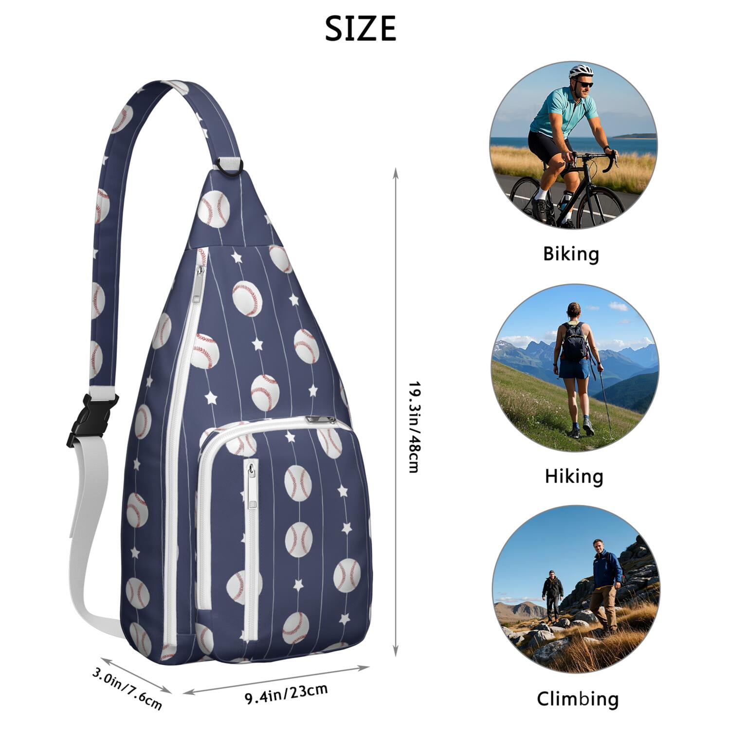 Athletic Journey Sling Backpack - Water-resistant Shoulder Bag for Baseball, Soccer & Competition Gear