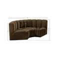 thumbnail image 3 of Meridian Furniture Arc Brown Velvet Modular Sectional, 3 of 9