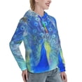 thumbnail image 6 of Lsque Peacock Pattern Casual Women's Hoodie,Hooded Sweatshirt with Kangaroo Pocket,Pullover Hoodie with Eye-catching Drawstrings-X-Large, 6 of 7