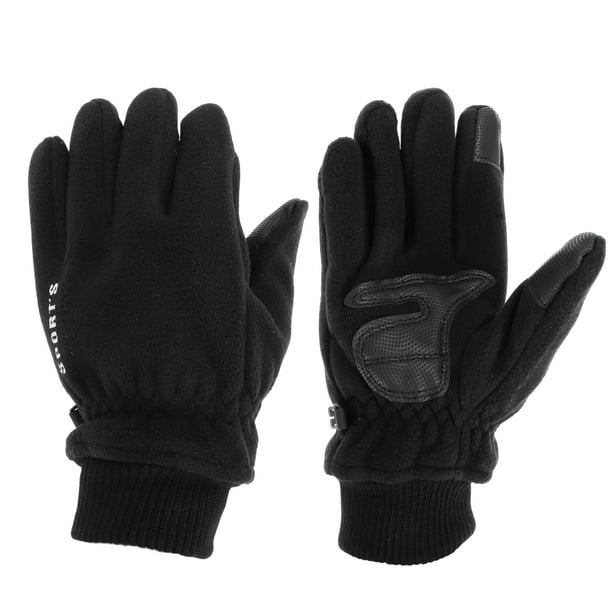 Guantes de ciclismo de dedo completo para hombres, guantes de motocicleta para escalar, motocicleta, ciclismo, forro polar, negro, talla única