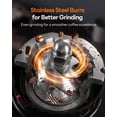 thumbnail image 2 of Aeitto Burr Coffee Grinder, Electric Conical Coffee Bean Grinder With 45 Adjustable Grind Settings For 2-12 Cups, Sliver & Black, 2 of 7