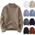thumbnail image 7 of Men's Mock Neck Fleece Lined Sweater Long Sleeve Soft Casual Pullover Top, 7 of 7