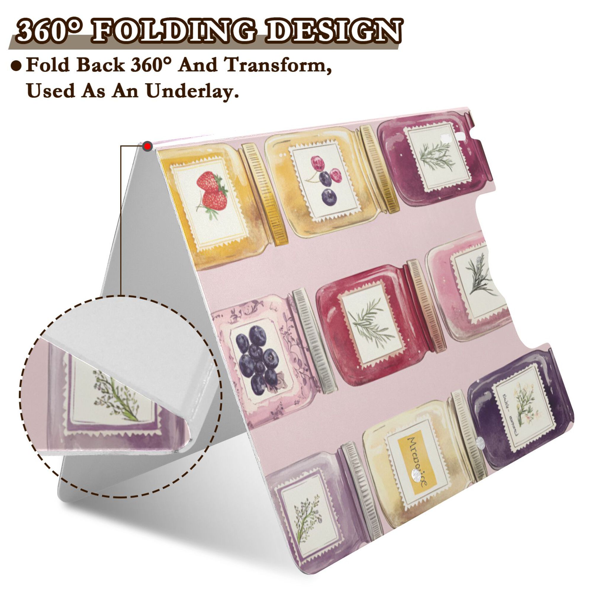 FORMRS A4 Clipboard Folder with Pen Holder Horizontal Foldable School Office Binder, Watercolor Jar