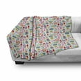 thumbnail image 3 of Cartoon Soft Flannel Fleece Blanket, Happiness Theme with Funny Flowers Leaves Botany Blossoms Spring Joyful Caricature, Cozy Plush for Indoor and Outdoor Use, 50" x 60", Multicolor, by Ambesonne, 3 of 6