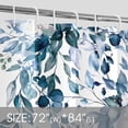 thumbnail image 4 of Extra Long Blue Eucalyptus Leaves Shower Curtain, Watercolor Plant Floral Bathroom Shower Curtain, Fabric Waterproof Botanical Shower Curtain with 12 Hooks, 72 x 84 Inch, 4 of 8