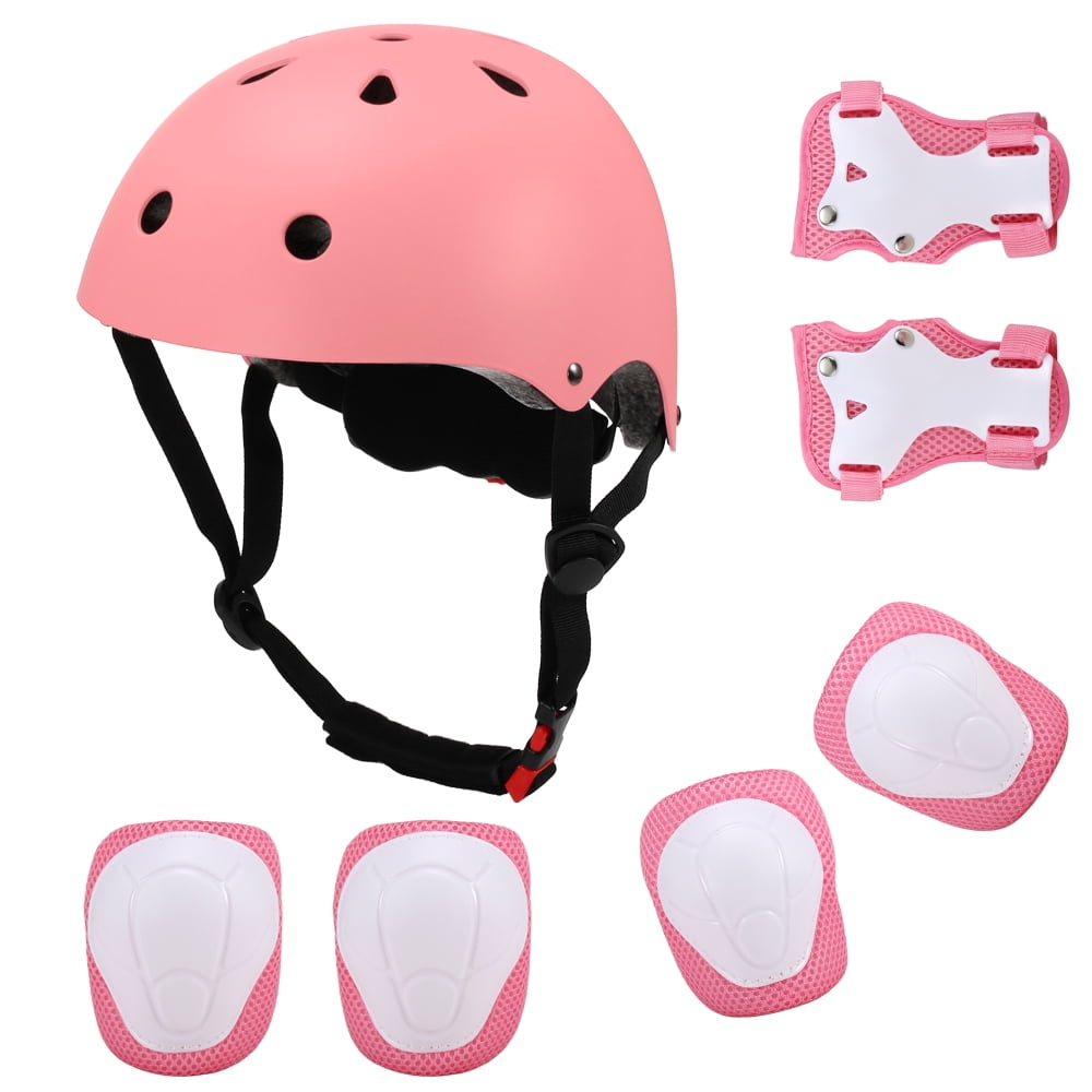 7 Set Kid Bicycle Cycling Adjustable EVA Vent Helmet Knee Wrist Guard Elbow Pads 