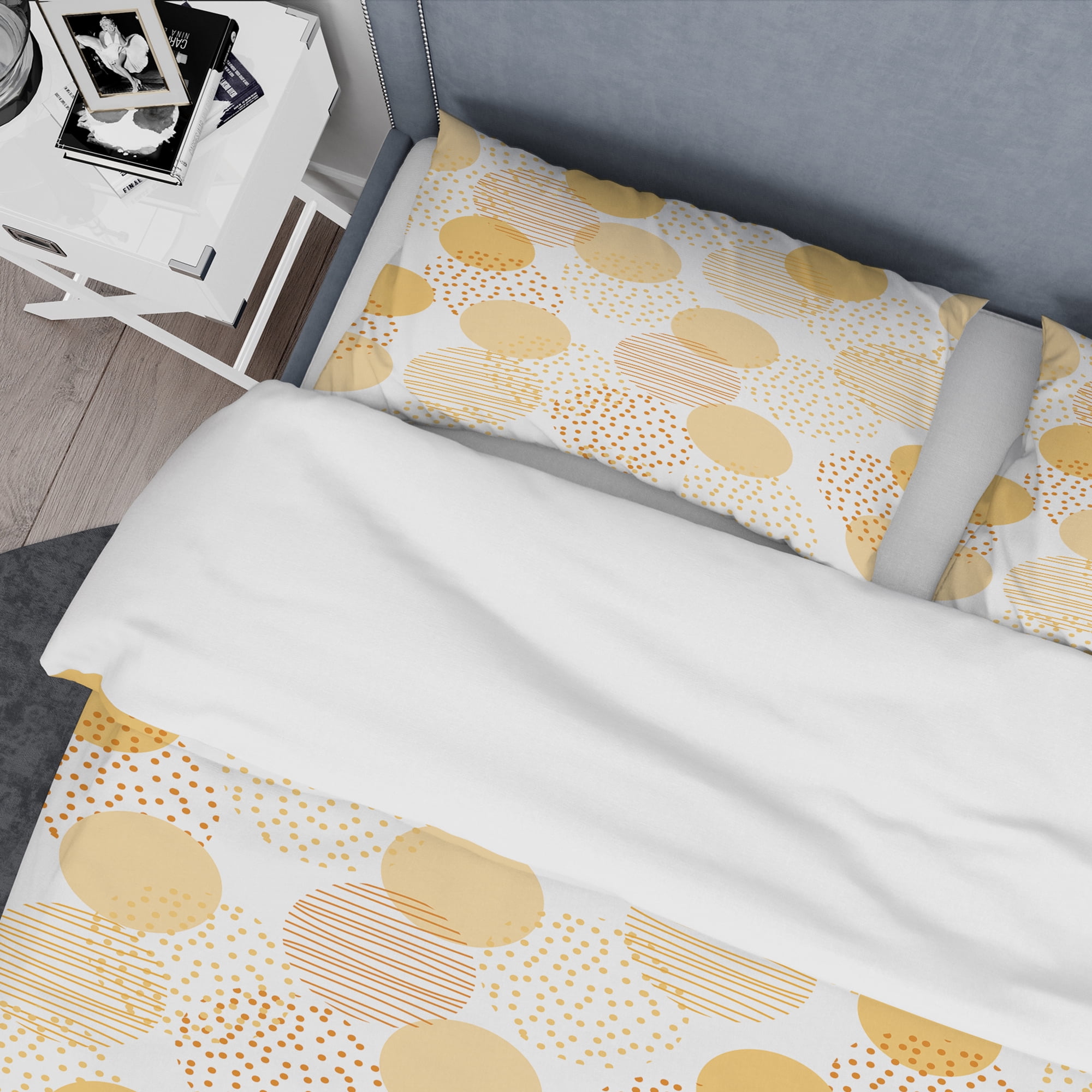 Designart 'Circular Abstract Retro Geometric IX' Mid-Century Modern Duvet Cover Set