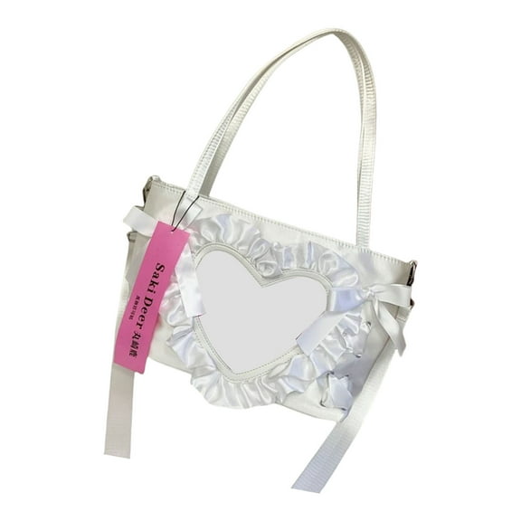 Japanese Styles Crossbody Bag for Pin Display Lovely Itabag Sweet Bows Shoulder Bag School Bag Heart Messengers Bag