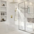 thumbnail image 5 of CASAINC 1-Spray Patterns with 2.5 16 in. Ceiling Mount Dual Shower Heads in Brushed Gold, 5 of 9