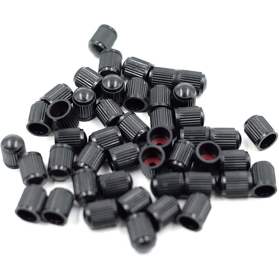 50 Pack Tire Valve Caps, Plastic Valve Stem Caps with O Rubber Seal, Universal Stem Covers for Cars, SUVs, Bike and Bicycle, Trucks, Motorcycles, Airtight Seal Dust Proof