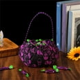 thumbnail image 4 of Children's Trick-Or-Treat Candy Bag Festive Spooky Patterns Lightweight Comfortable Handle Party Photo Prop Multipurpose Storage For All Ages, 4 of 5