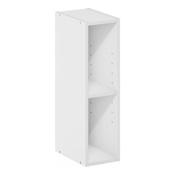 Pemberly Row 2-Tier Storage Shelf Bookcase in 6-Inch Width in White
