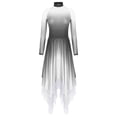 thumbnail image 3 of Oyolan Women Asymmetrical Praise Dance Dress Long Sleeve Contemporary Dance Costumes Black XXL, 3 of 5