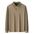 thumbnail image 3 of Chiccall Men's Long Sleeve Tops Fleece Lined Warm Sweaters Striped Collared Pullover Blouse, 3 of 7