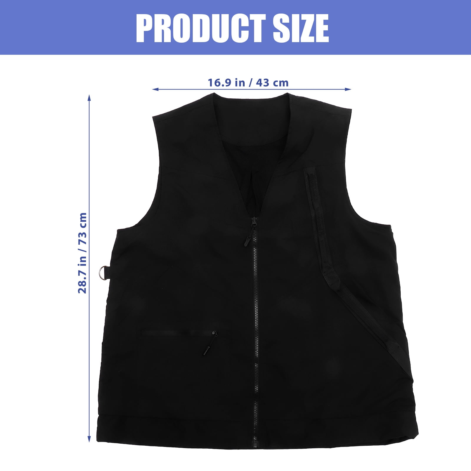 OFFIGAM Dog Handler Obedience Vest Black with Comfortable Mesh Lining, Zipper Pockets, and Adjustable Fit for Training