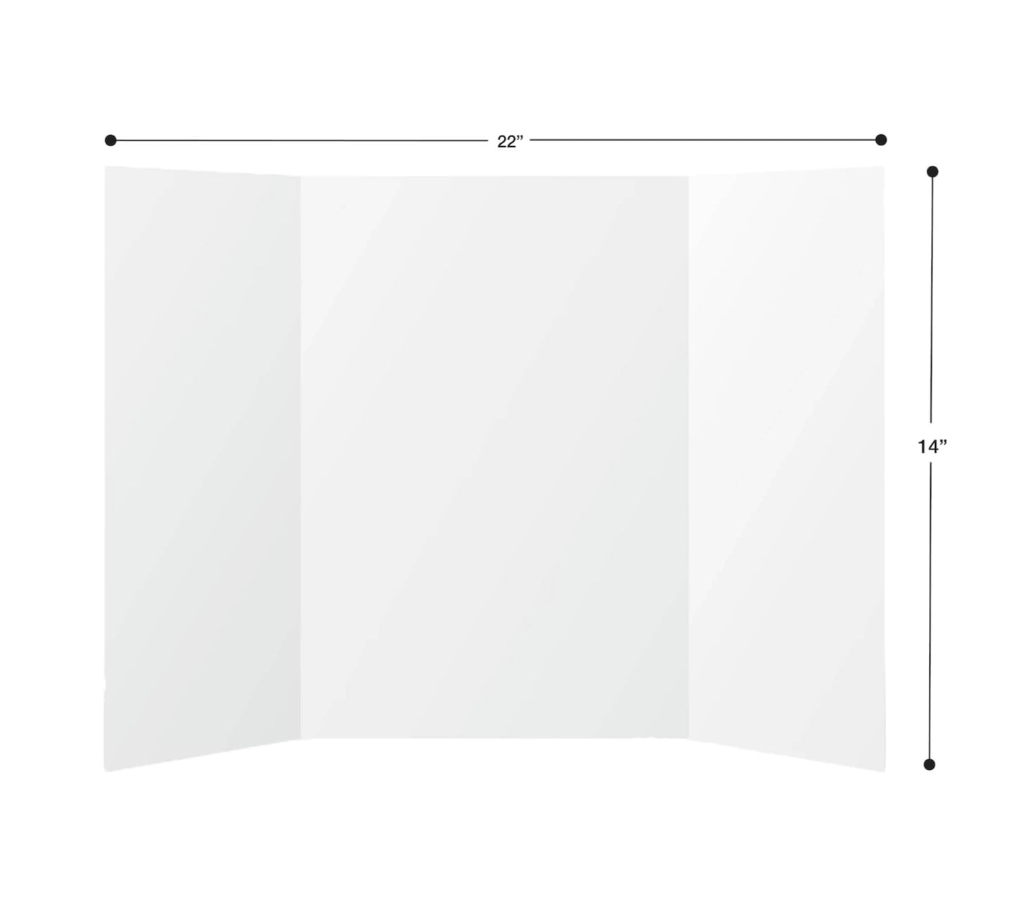 Pen+Gear White Tri-Fold Corrugated Project Board, 14" x 22"