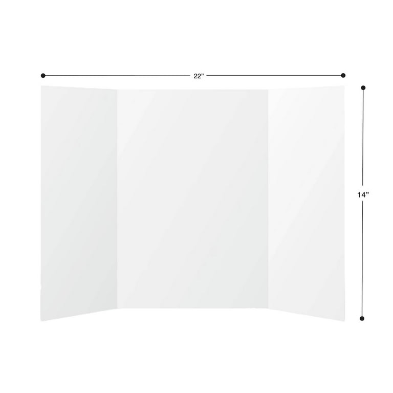 Pen+Gear White Tri-Fold Corrugated Project Board, 14" x 22"