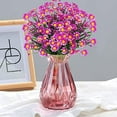 thumbnail image 5 of Sinhoon 8 Bundles Artificial Daisy Flowers Outdoor Spring Decoration UV Resistant Fake Flowers Faux Plastic Greenery Shrub Plant Indoor Outside Hanging Home Garden Window Porch Box Décor(Red Lotus), 5 of 12