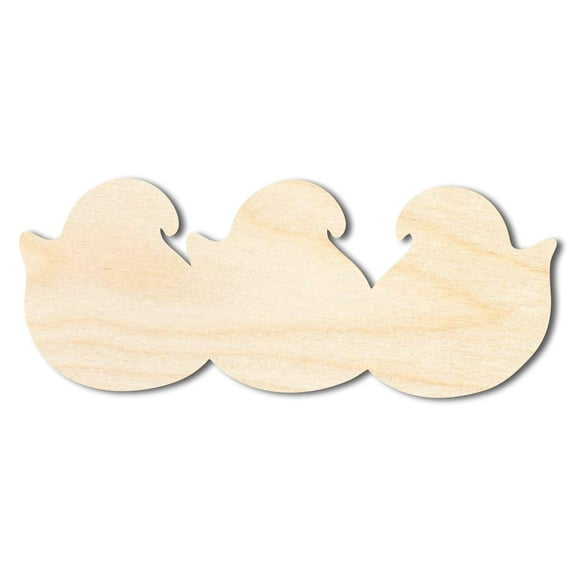 Unfinished Wood Marshmellow Chicks Shape 7" / 1/8"