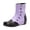 Purple, variant on Mid Calf Boots for Women Hidden Wedge Low Heel Fashion Cap Toe Splice Leather Studded Zip up Winter Booties