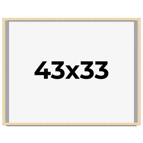 43x33 Frame Natural Wood Picture Frame | 0.75 Inch Moulding Width | with UV Acrylic Plexiglass,