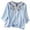 Blue, variant on Wovix Cotton Linen Shirts for Women Summer V Neck Boho Retro Embroidered Tops Elbow Sleeve Plus Size Loose Tunics Blue L