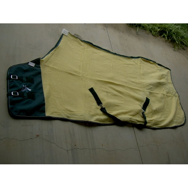 68" Horse Cotton Sheet Blanket Rug Summer Spring Yellow Green 5319