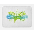 thumbnail image 1 of Hello Summer Bath Mat, Verdant Foliage Detailed Images with Watercolor Blob and Handwritten Print, Non-Slip Plush Mat Bathroom Kitchen Laundry Room Decor, 29.5 X 17.5 Inches, Multicolor, Ambesonne, 1 of 2