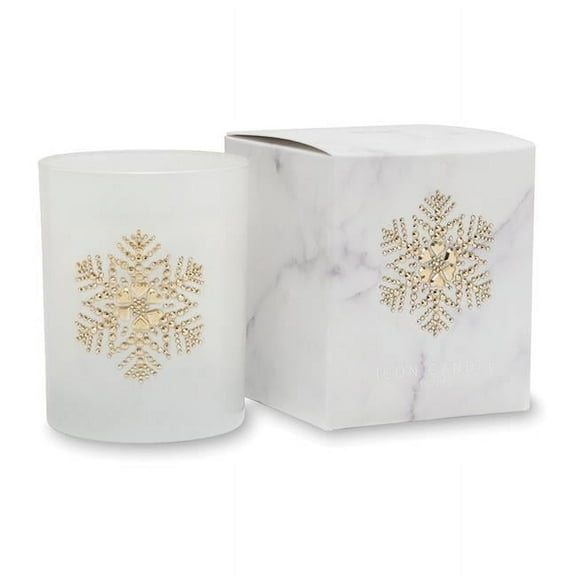 Primal Elements  Snowflake 9.5 oz. Icon Candle in White Marble