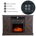 thumbnail image 5 of Fireplace Farmhouse Barn Door Wood TV Stands for TVs up to 47'', Electric Fireplaces with Electric Fireplace Insert by Real Flame, Rustic Entertainment Center TV Stands w/Side Cabinets, Brown, S8534, 5 of 8
