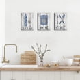 thumbnail image 3 of Conipit Navy Blue Kitchen Wall Art Love Eat Wall Decor Canvas Kitchenware Pictures Vintage Wood Grain Painting Inspirational Artwork Prints Artwork 12''x16''x3 PCS FRAMED, 3 of 7