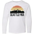 thumbnail image 3 of Inktastic Seattle Washington Skyline Sunset Long Sleeve Youth T-Shirt, 3 of 5