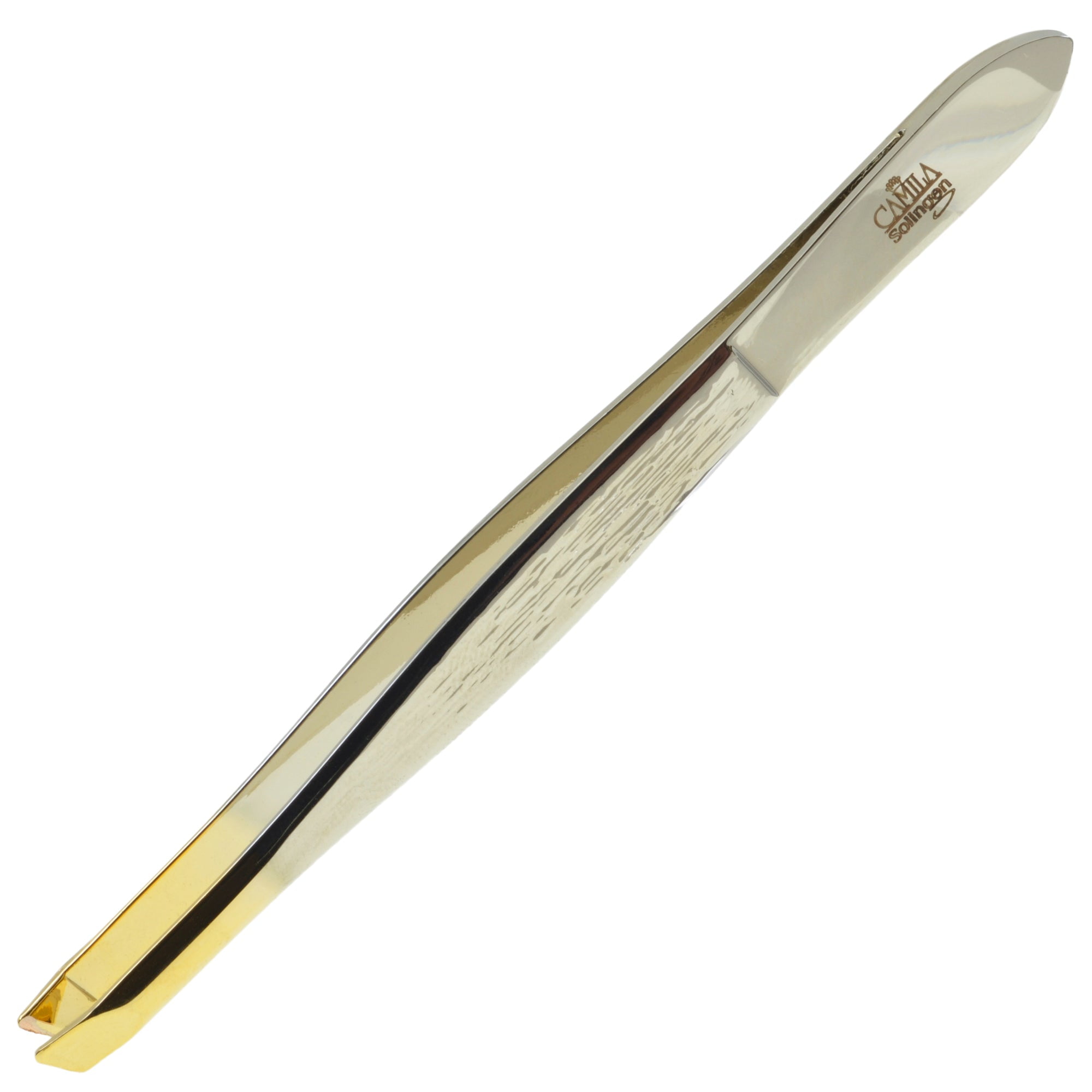 Camila Solingen 3.5' Gold Plated Slanted Tip Tweezers