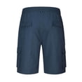 thumbnail image 5 of Dwellite Cargo Shorts for Men Below Knee Length Hiking Work Loose Fit Lightweight Bermuda Short with Multi Pockets Navy M, 5 of 6