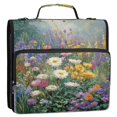 thumbnail image 2 of Water-Resistant 3-Ring Binder Organizer with Multiple Pockets Zipper Binder Bag for Office Vibrant Garden Filled, 2 of 8