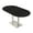 Black Cypress w/Silver Base, variant on Racetrack Bistro Height Meeting Table Double Metal Base 46x72 Bar Table