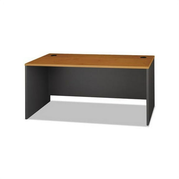 Series C Collection Desk Shell 66" x 29.38" x 29.88", Natural Cherry/Graphite Gray