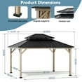 thumbnail image 2 of Modern Shade 12' x 14' Hardtop Gazebo with LED Lighting, USB Ports, Curtains, Netting, and Double Roof, 2 of 7