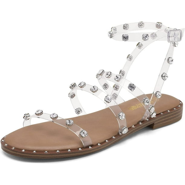 DREAM PAIRS Sandalias planas de verano con diseño de gladiador para mujer Dream Pairs DFS211