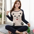 thumbnail image 2 of Women Plus Size Cute Cat Strawberry Printing Sleepwear Set, 2 of 6